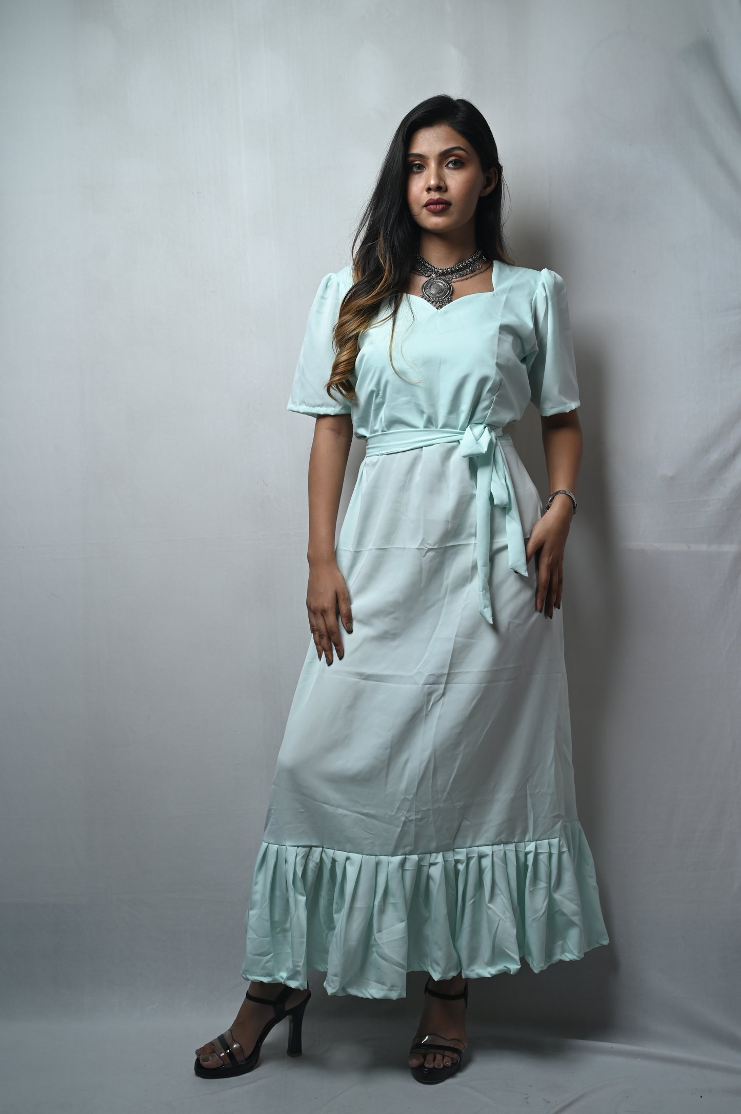 Long Gown dress with belt