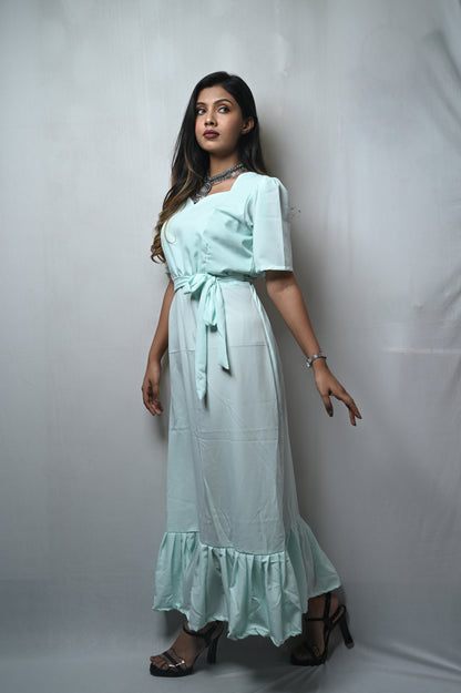 Long Gown dress with belt
